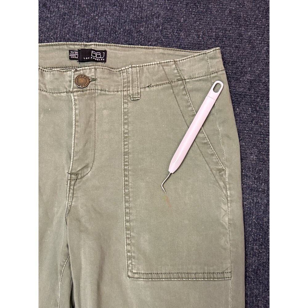 BBJ Los Angeles Olive‎ Green Cargo Pants 30 Waist Cotton Blend Juniors 11 - Picture 10 of 12